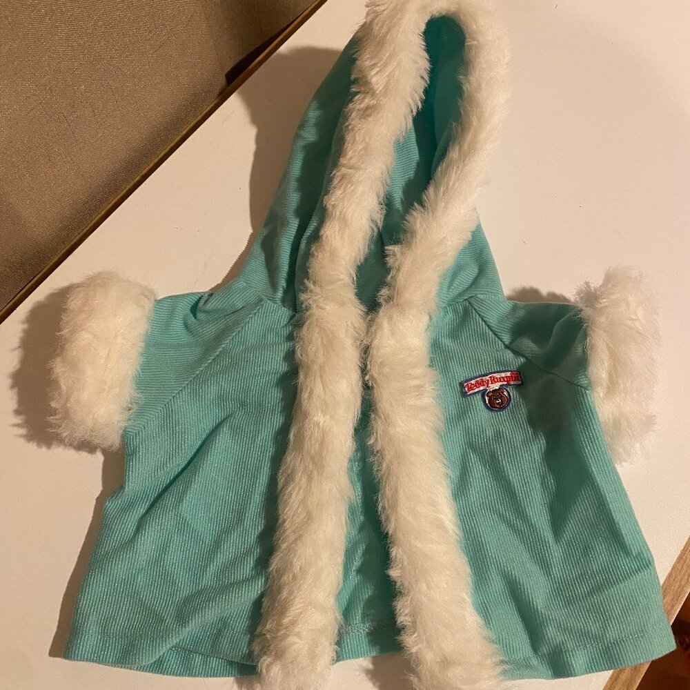 Vintage Teddy Ruxpin‎ Blue Fur-Lined Hooded Jacket Outfit Accessory